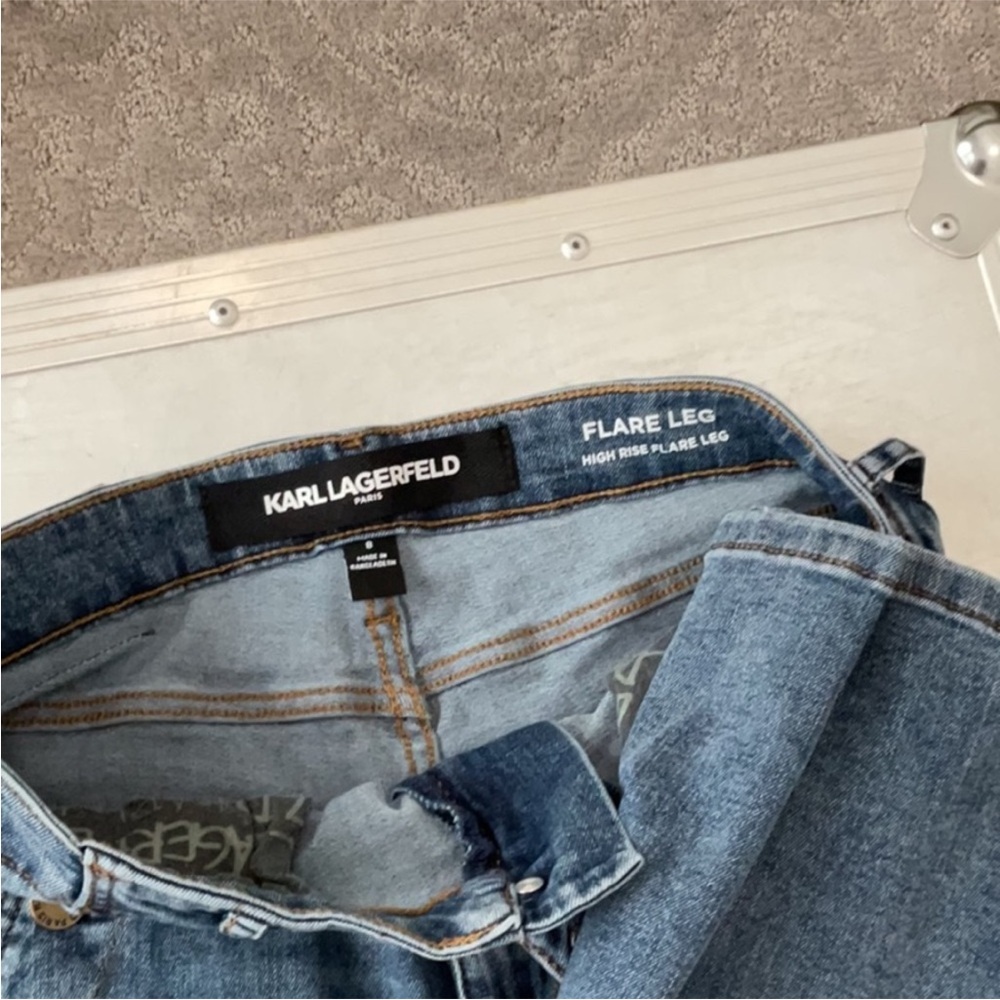 Karl Lagerfeld Blue Denim Jeans with Button Detail - Picture 6 of 6